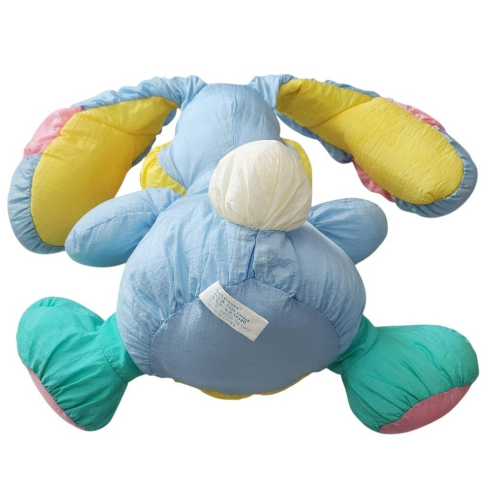 VTG Bunny Soft Dreams Pastel Puffy Parachute Easter Rabbit Nylon Stuffed Animal - Picture 7 of 12